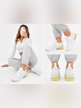 Nike Air Max White Sneakers Youth 6.5Y Women 8 EU 39 Gum Sole Clean.